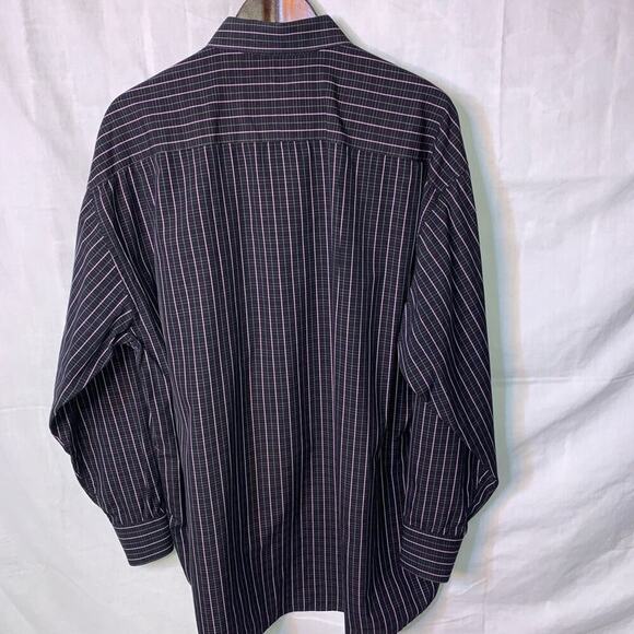 Ben Hogan men’s button down dress shirt SZ L Black striped career button up - Picture 3 of 13